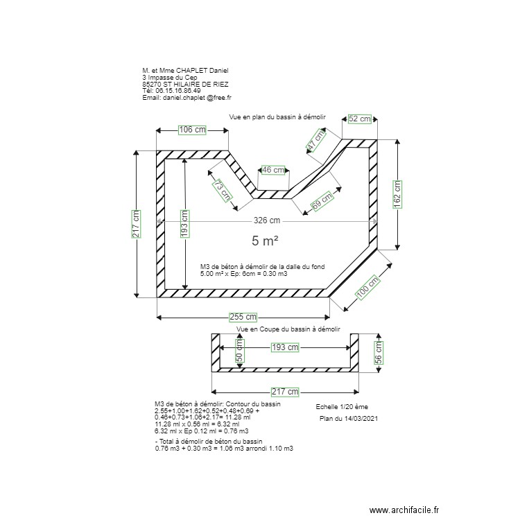 Plan du bassin. Plan de 0 pièce et 0 m2