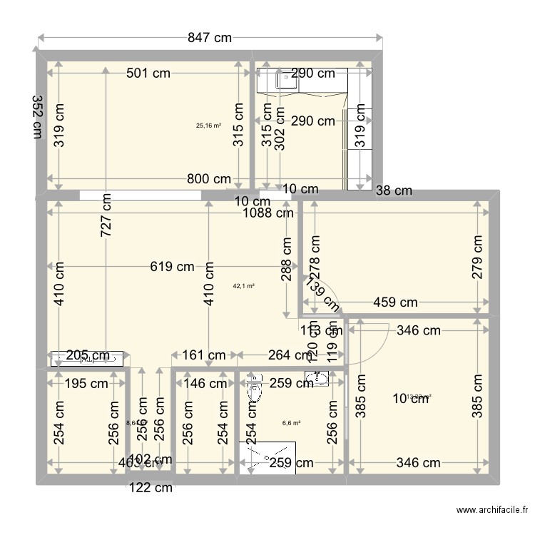 essey les nancy. Plan de 5 pièces et 96 m2