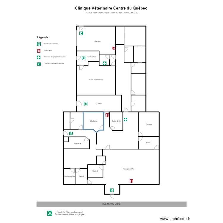 Clinique version 2 . Plan de 27 pièces et 296 m2