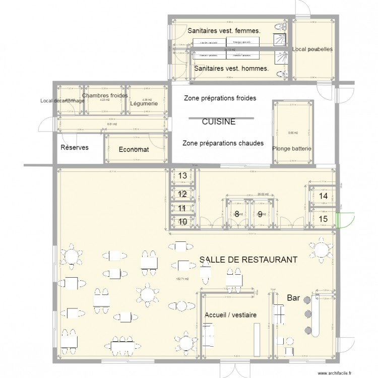 Plan restau roussillon. Plan de 0 pièce et 0 m2