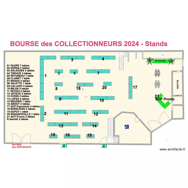 ESPACE GRAVETTE Bourse des Collectionneurs 2024. Plan de 