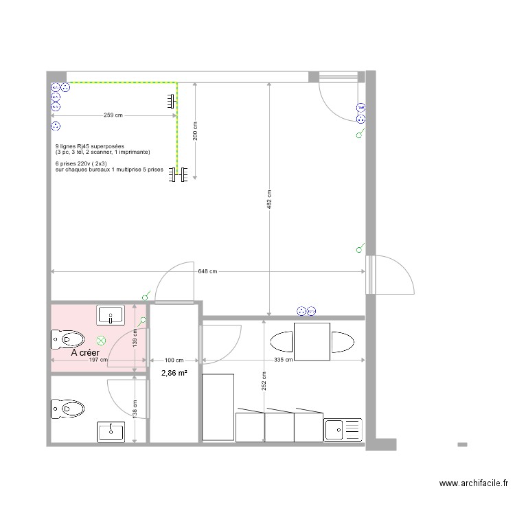 Bureaux Niton variante I  Electricité. Plan de 0 pièce et 0 m2