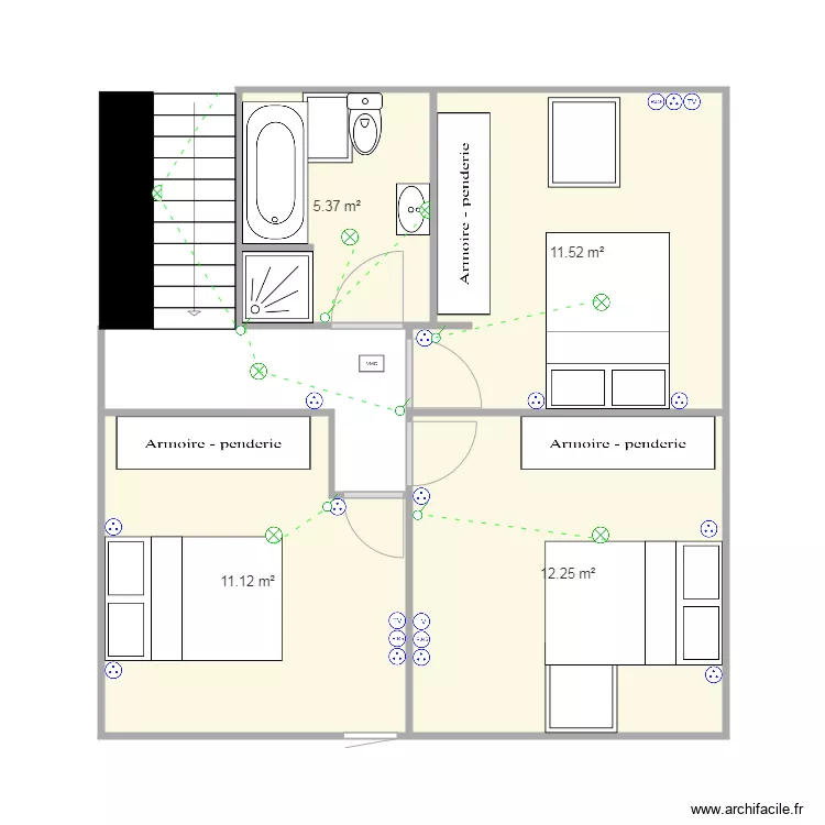 f4 &eacute;tage. Plan de 