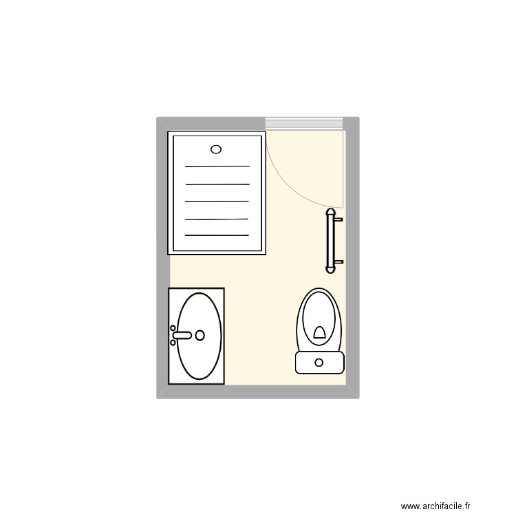 SDB SEVIGNIE. Plan de 1 pièce et 3 m2