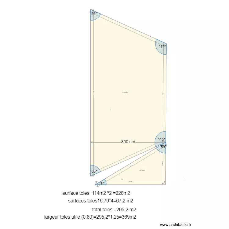surface tole. Plan de surface tole. Plan de