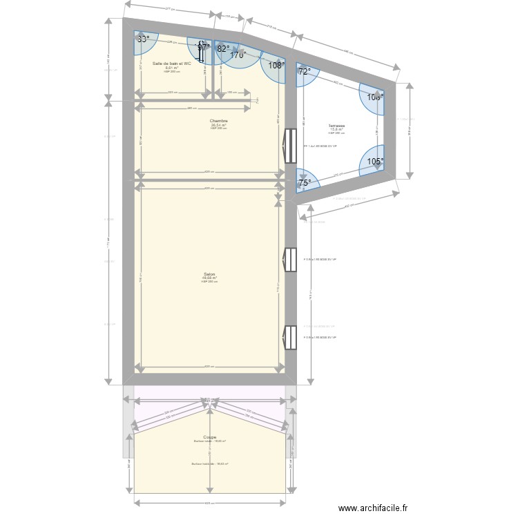 Rubio . Plan de 14 pièces et 215 m2