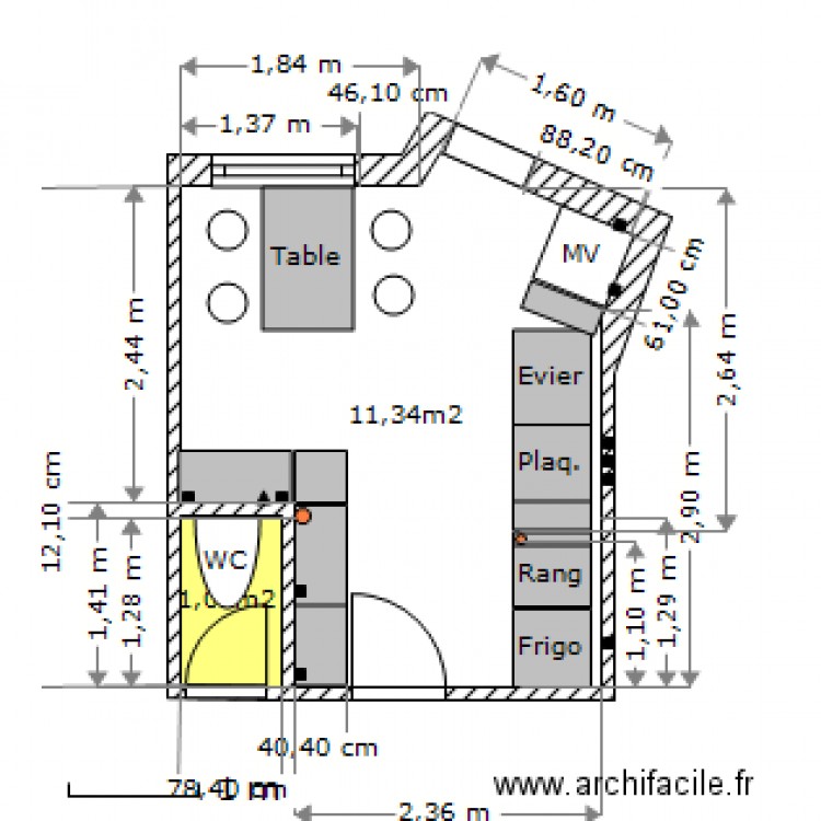 cuisine VDEF. Plan de 0 pièce et 0 m2
