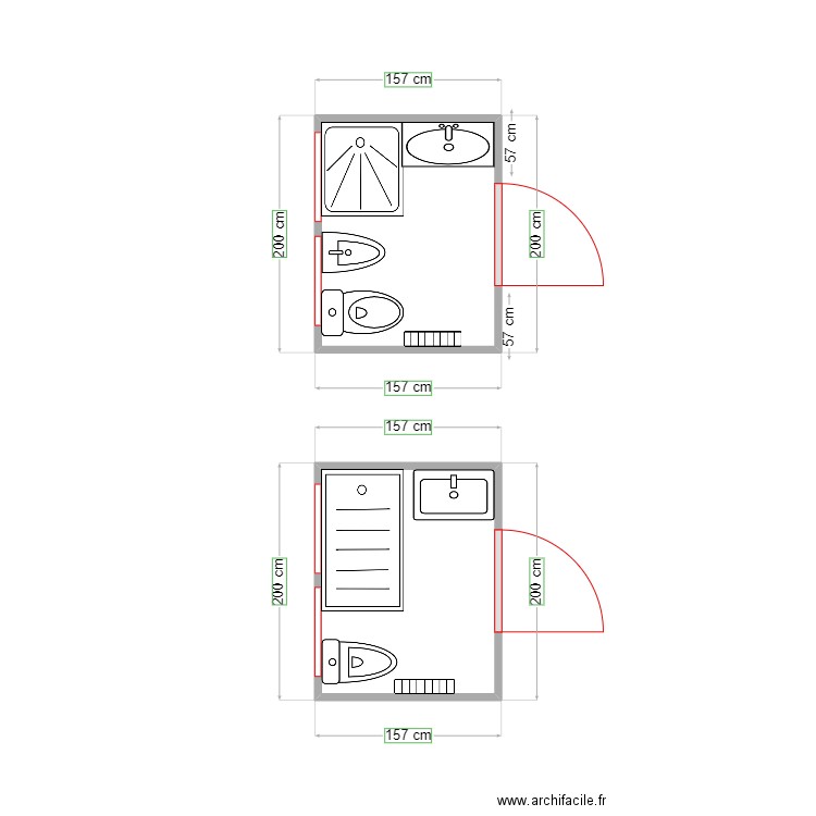 EMILIA. Plan de 2 pièces et 6 m2