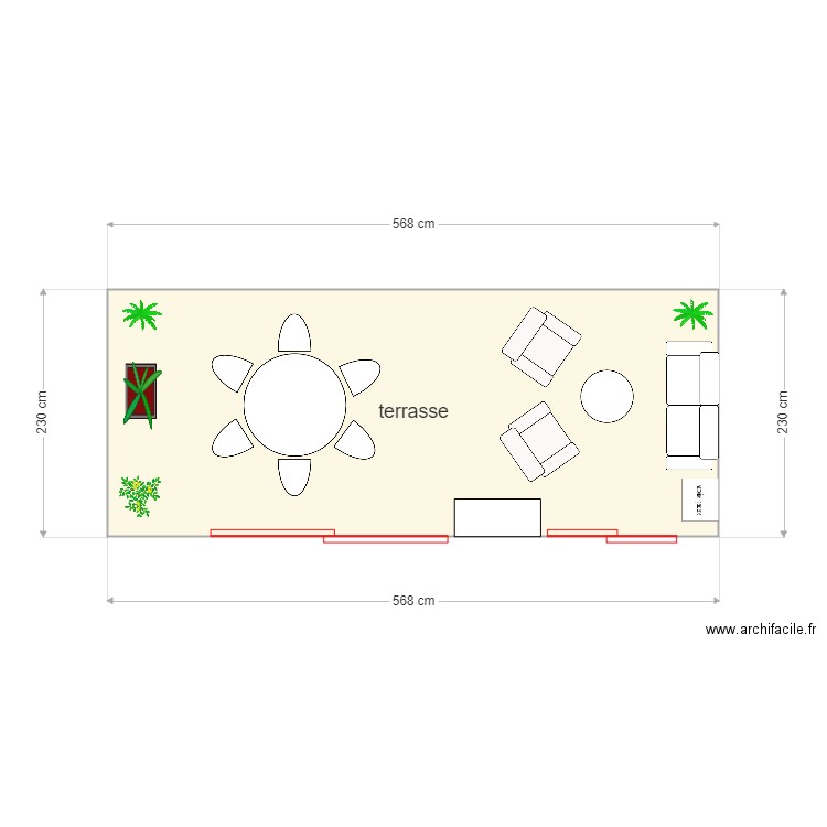 terrasse. Plan de 0 pièce et 0 m2