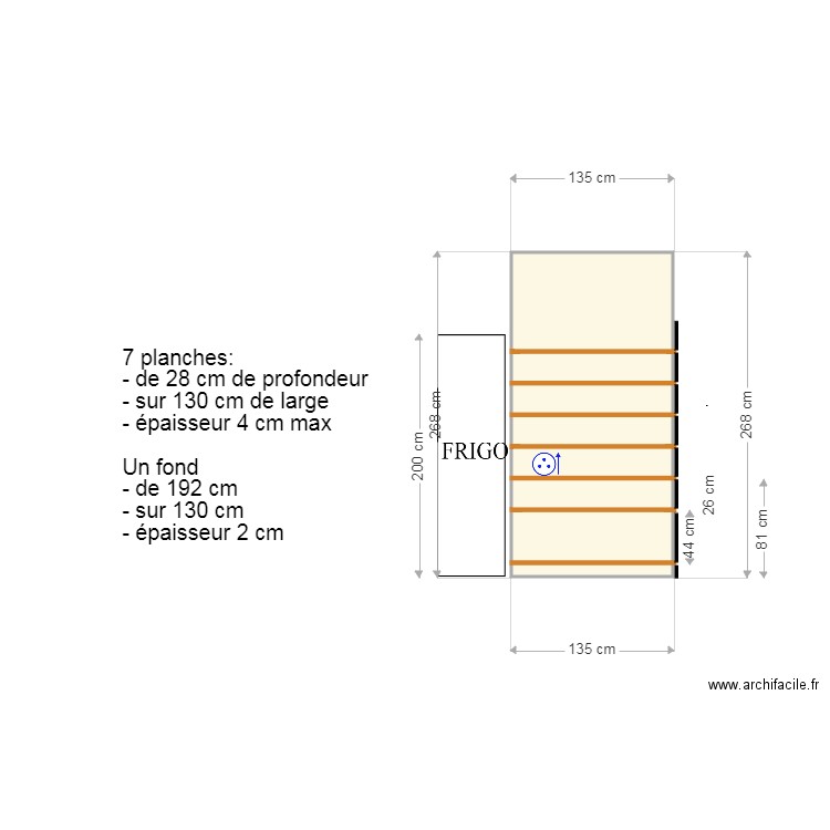 étagère épicerie. Plan de 0 pièce et 0 m2