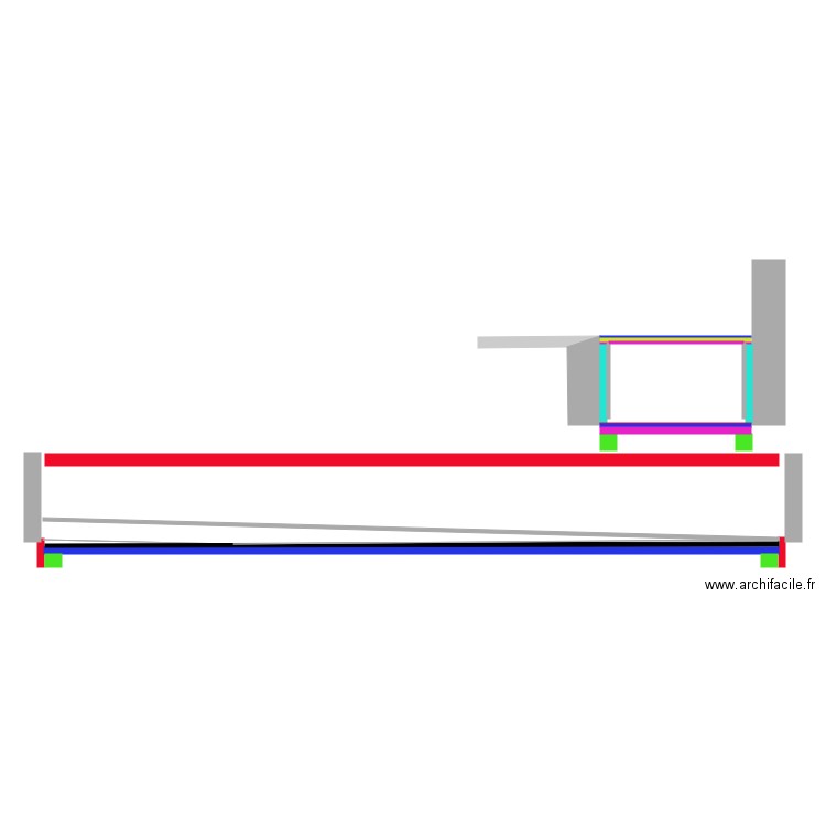 vue en coupe hauteur niveaux. Plan de 0 pièce et 0 m2