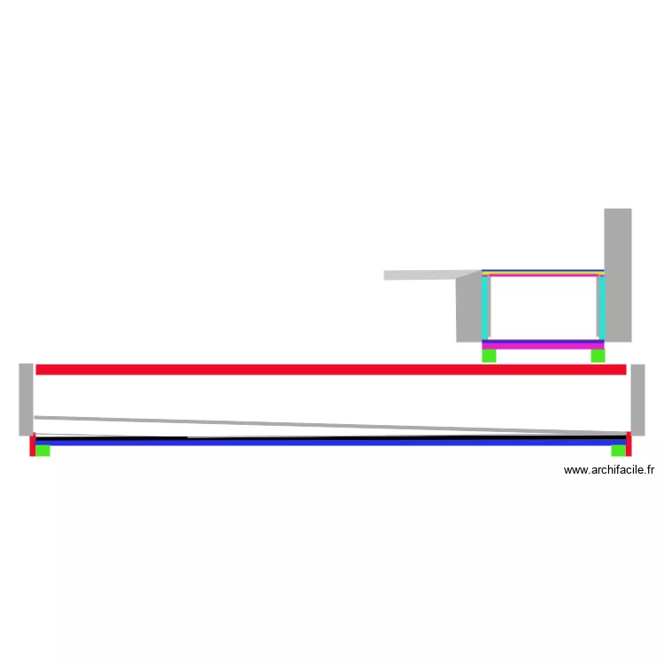 vue en coupe hauteur niveaux. Plan de vue en coupe hauteur niveaux. Plan de