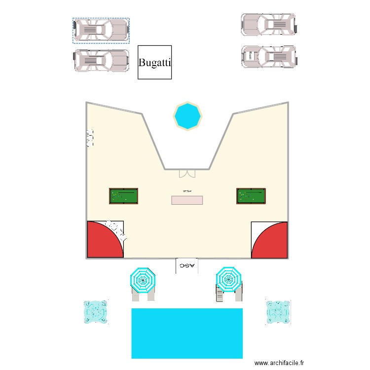 Rostis esned. Plan de 1 pièce et 208 m2