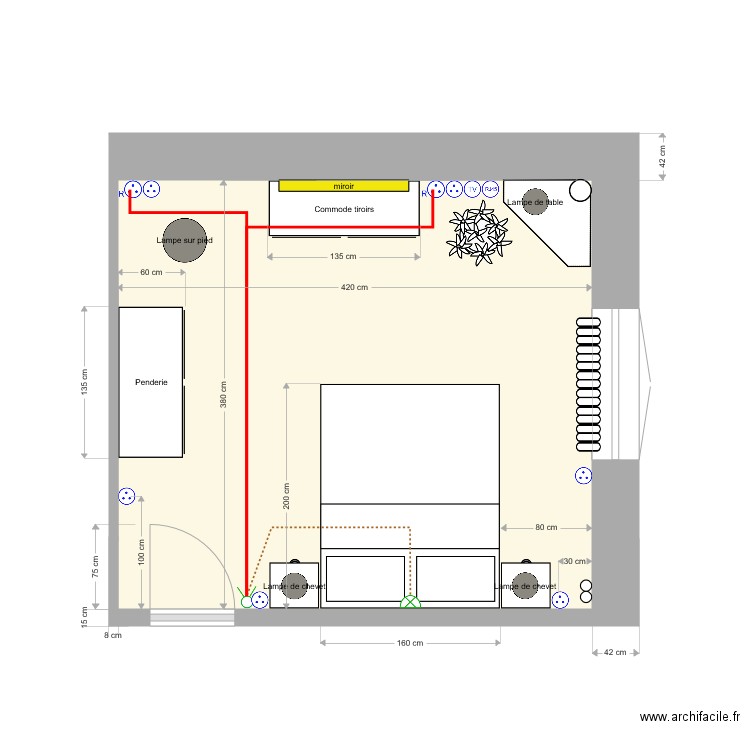 Chambre parents version 1. Plan de 0 pièce et 0 m2