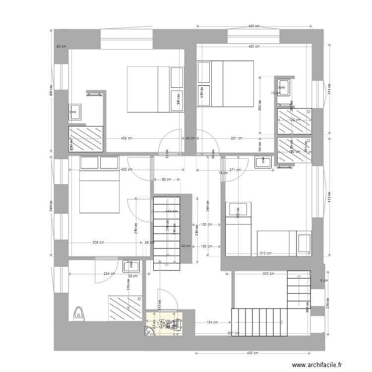 POUMAY  1 etage  cotations. Plan de 0 pièce et 0 m2
