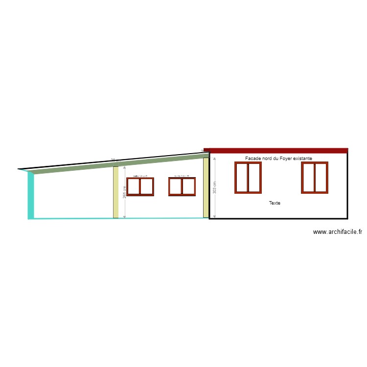 auvent facade nord s. Plan de 0 pièce et 0 m2