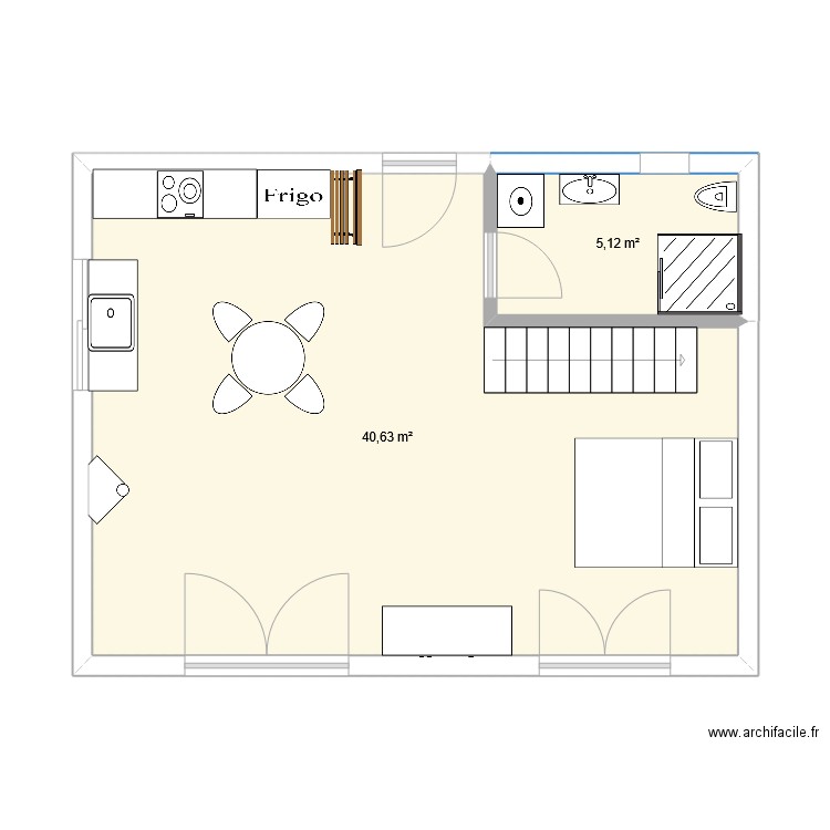 gintrac 2. Plan de 2 pièces et 46 m2