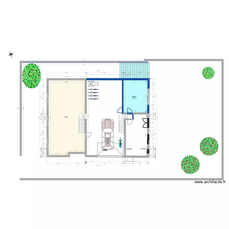 maison terrasse Niveau -1. Plan de 2 Pièces et 88 m²