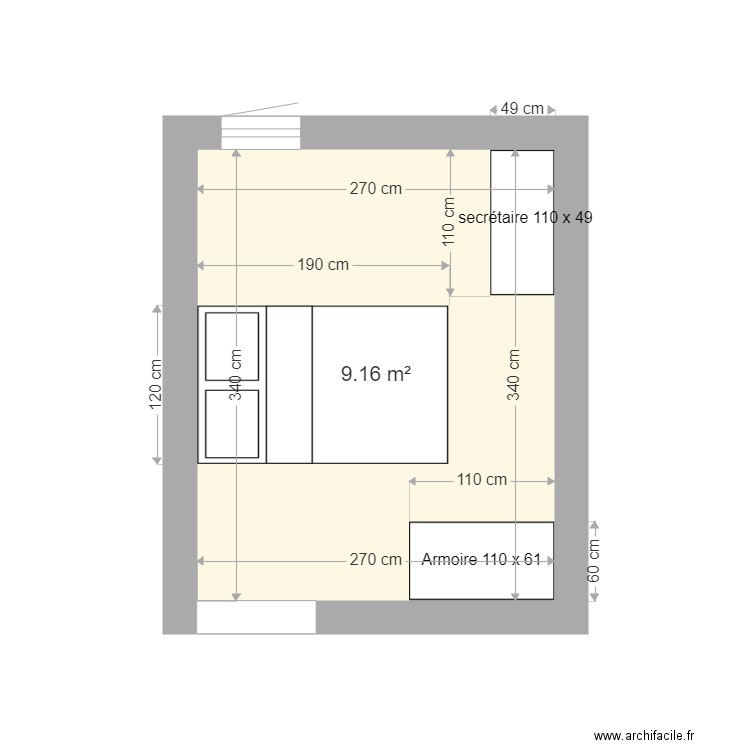 chambre. Plan de 0 pièce et 0 m2