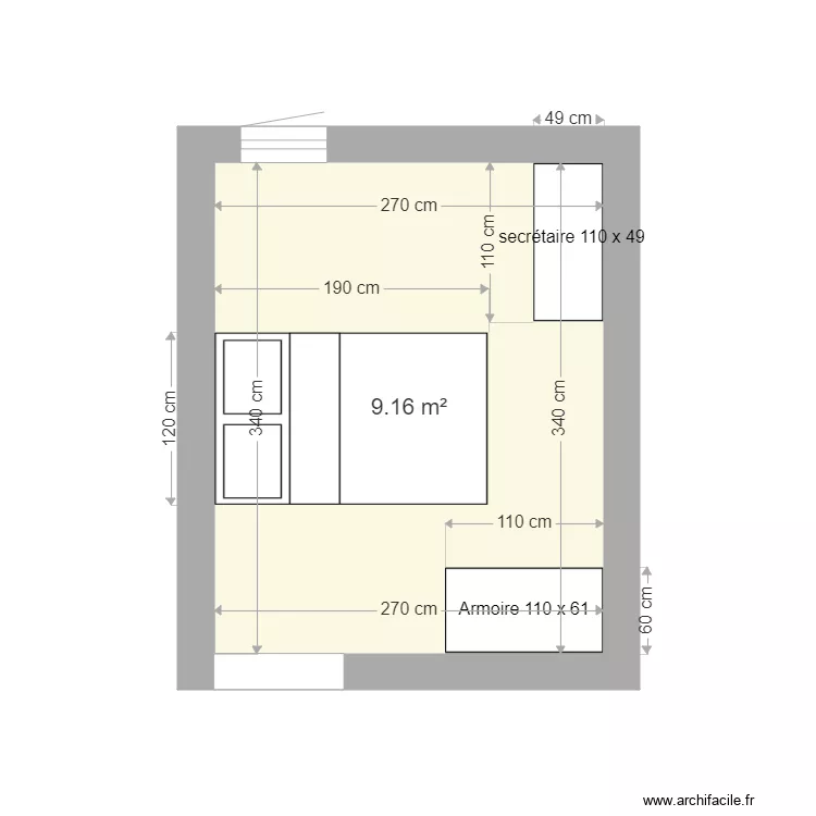 chambre. Plan de 