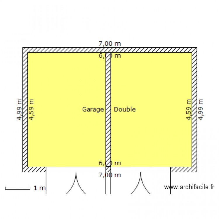 Garage double. Plan de 0 pièce et 0 m2