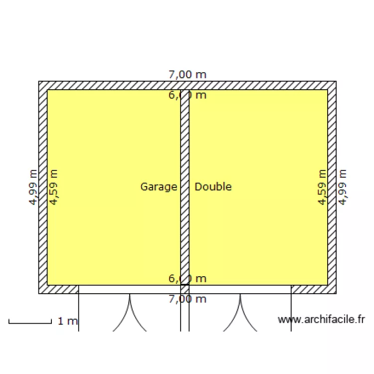 Garage double. Plan de 