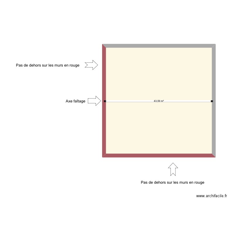 Occitanie rénovation. Plan de 1 pièce et 44 m2