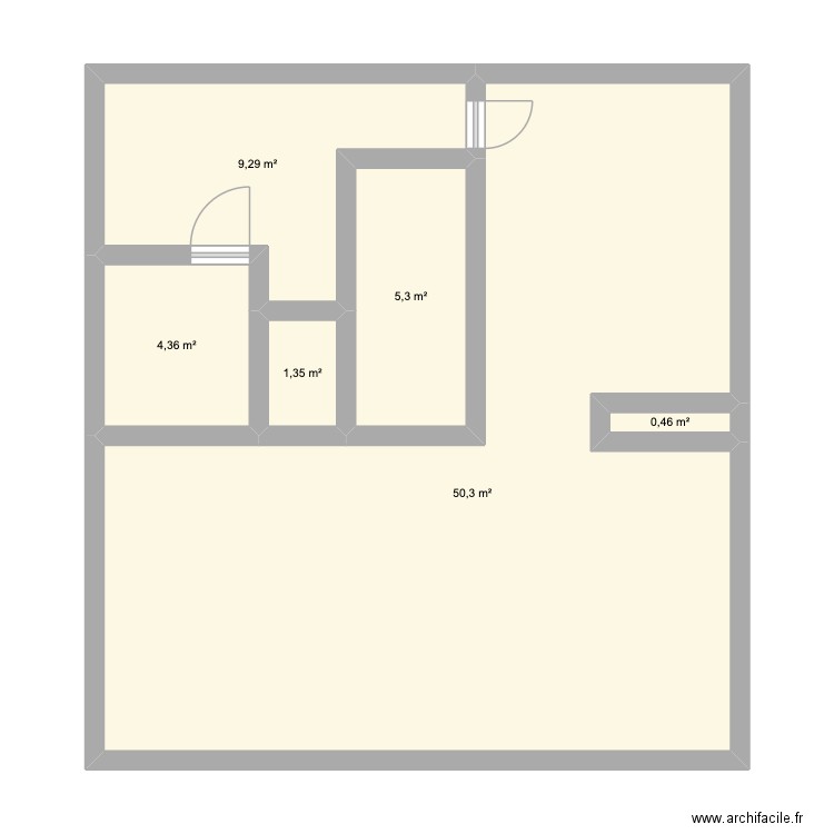 VELLERON. Plan de 6 pièces et 71 m2