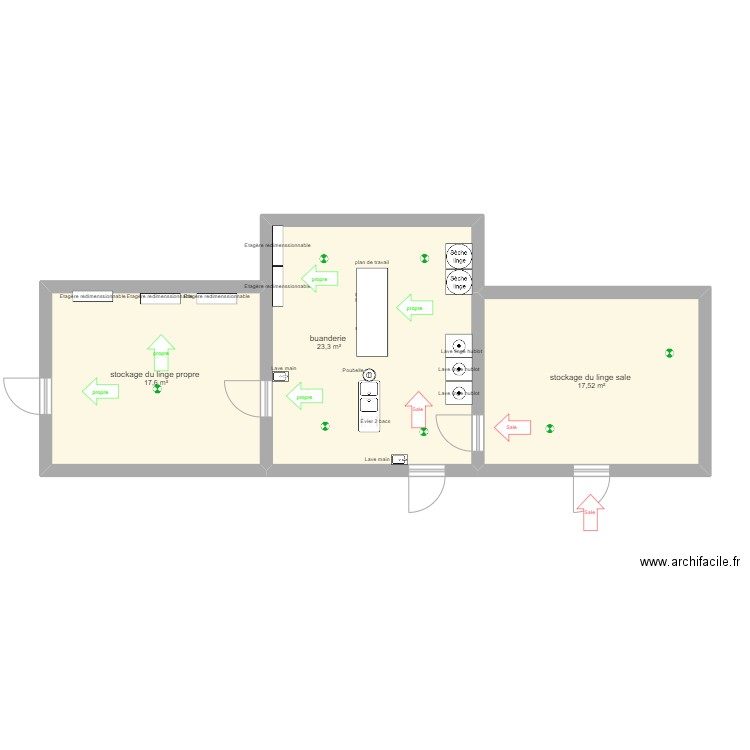 buanderie . Plan de 0 pièce et 0 m2