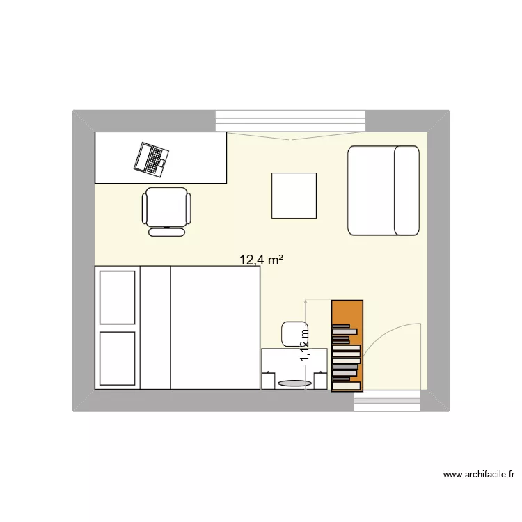 Chambre Chlo&eacute; 2. Plan de 