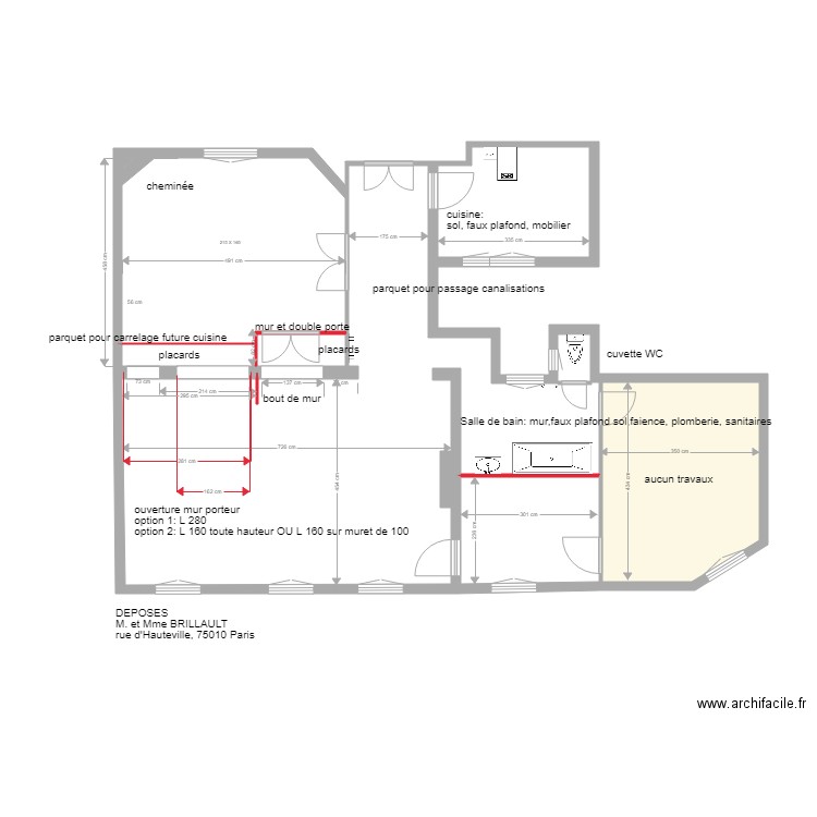 brillaut existant démolition. Plan de 0 pièce et 0 m2