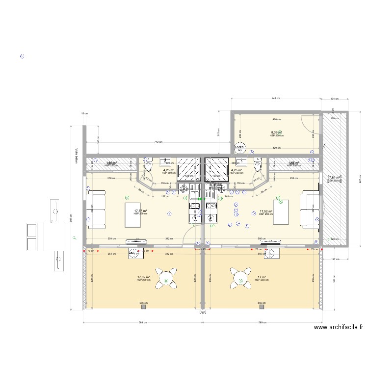 la Balinaise (25.12.22) BIS. Plan de 23 pièces et 232 m2