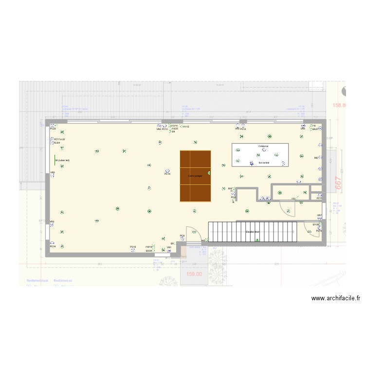 Soler rdc. Plan de 4 pièces et 94 m2