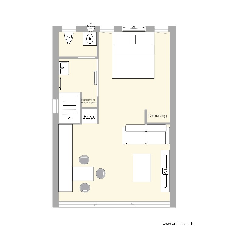 jacky cap plan 2. Plan de 3 pièces et 33 m2