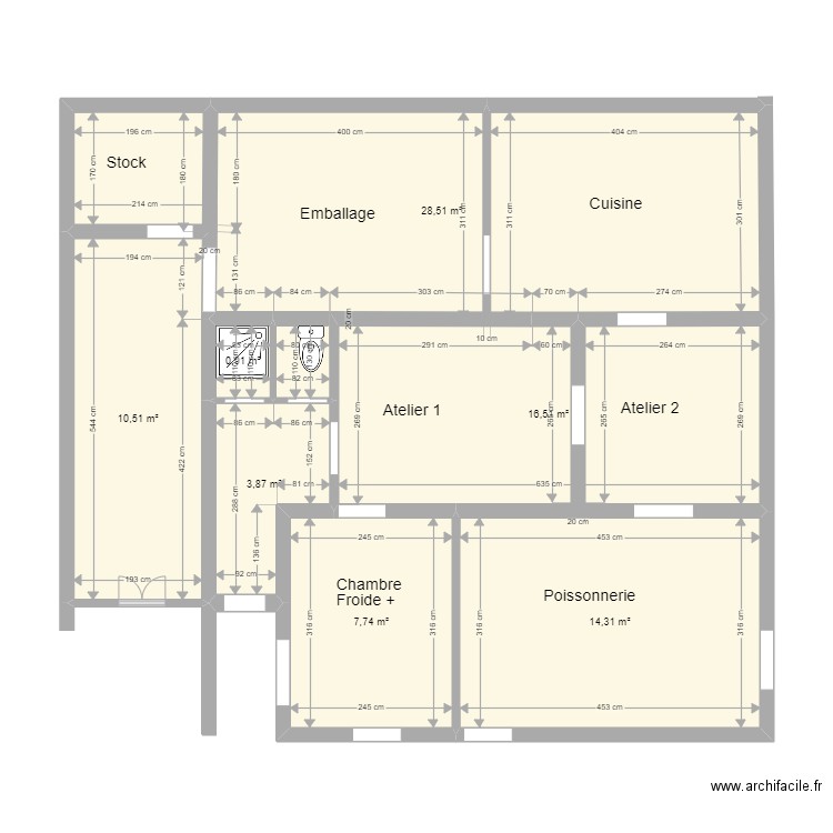 POISSONNERIE 3. Plan de 7 pièces et 82 m2