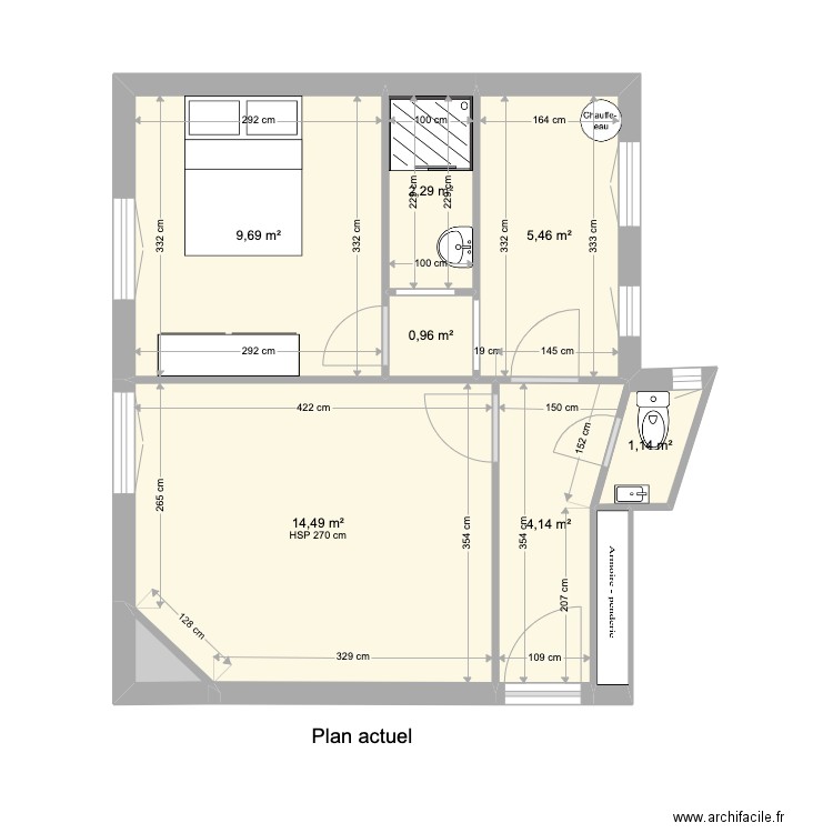260 FSM POUGET - Plan actuel. Plan de 0 pièce et 0 m2