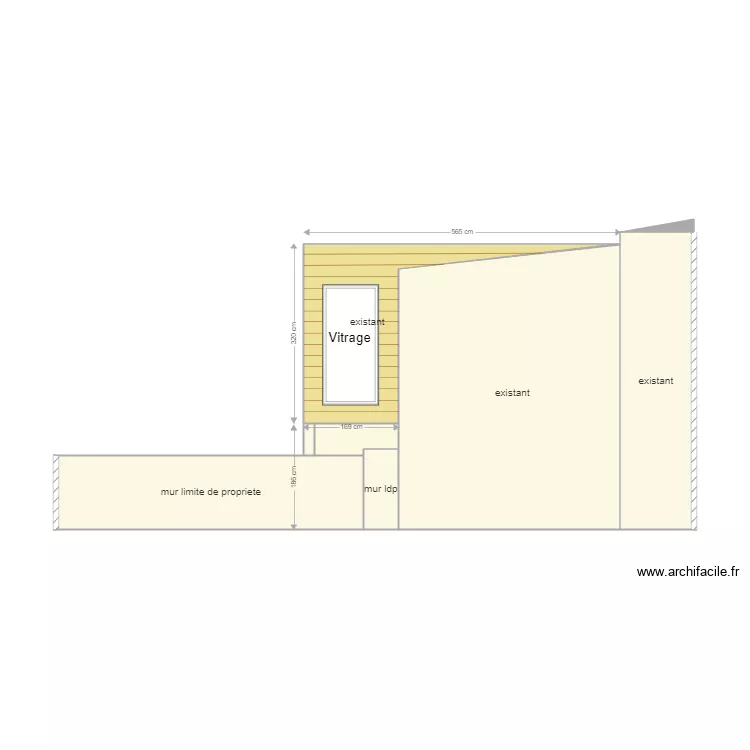 fa&ccedil;ade existant ouest urgent. Plan de 