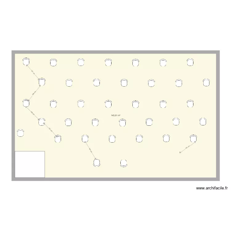 409 en &eacute;cole 1m50 table &agrave; table. Plan de 