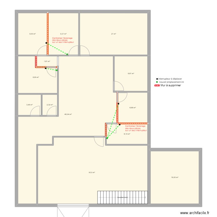 plan electricien. Plan de 13 pièces et 195 m2