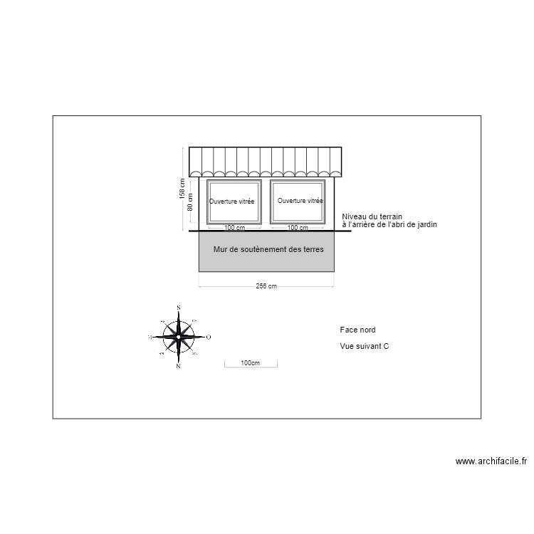 plan orangeraie face nord. Plan de 0 pièce et 0 m2
