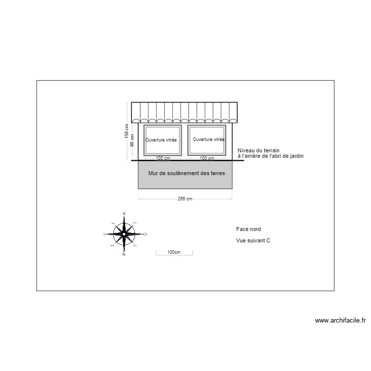 plan orangeraie face nord. Plan de 