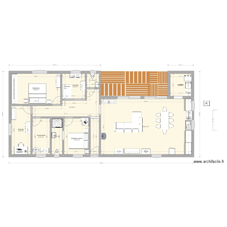 maison 2022 12. Plan de 10 pièces et 121 m2