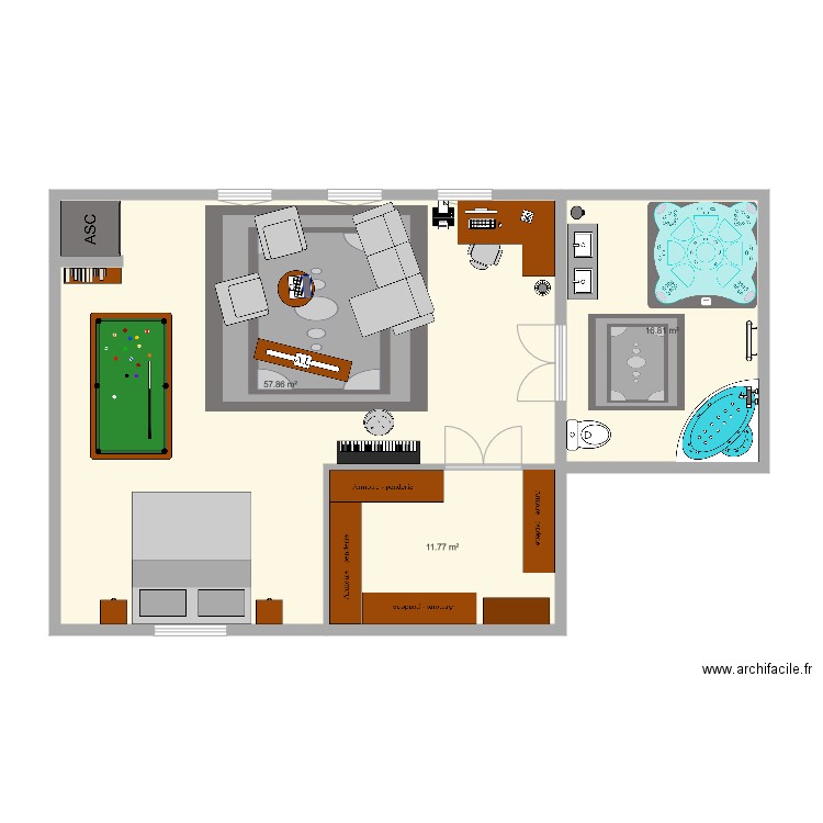 suite hotel . Plan de 0 pièce et 0 m2