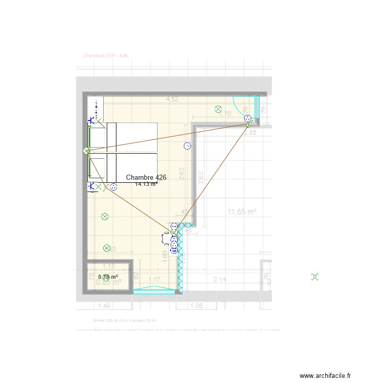 chambre 426. Plan de 0 pièce et 0 m2