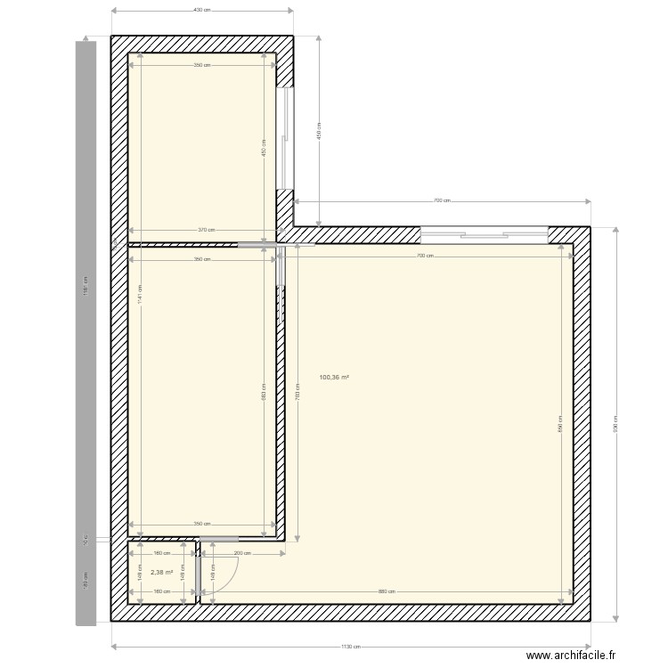 Lins59. Plan de 2 pièces et 103 m2