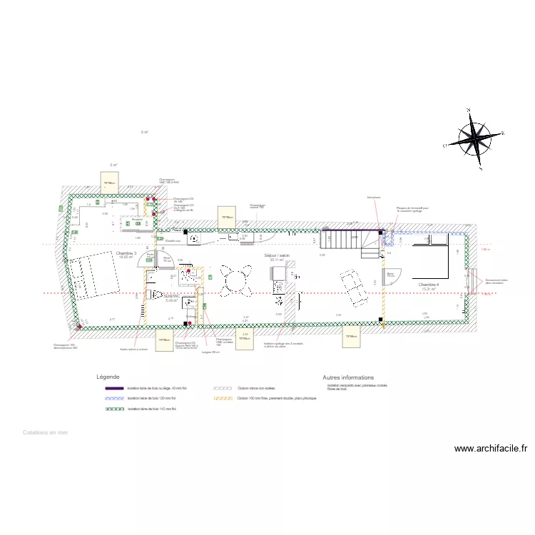 Combles v retenue etude cuisine. Plan de 