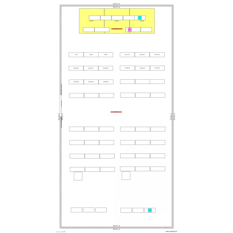 salle pompaire. Plan de 