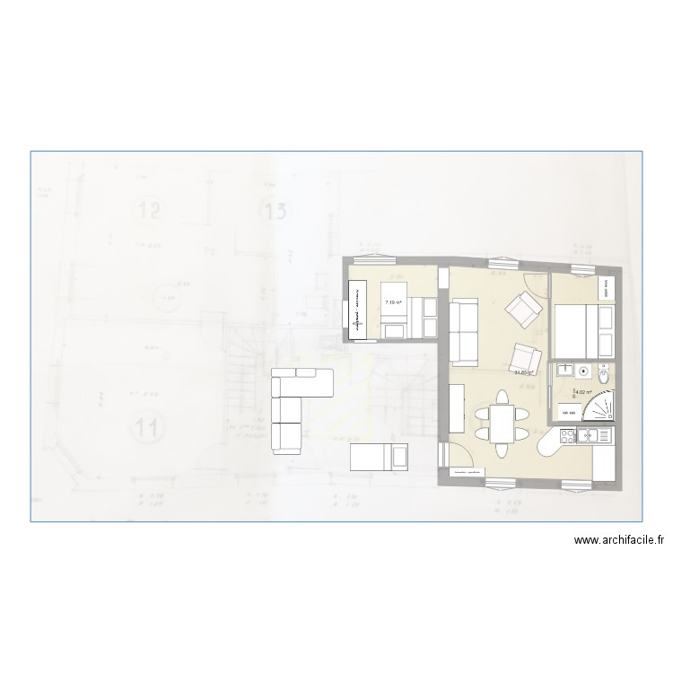 P1 tROUVILLE. Plan de 0 pièce et 0 m2