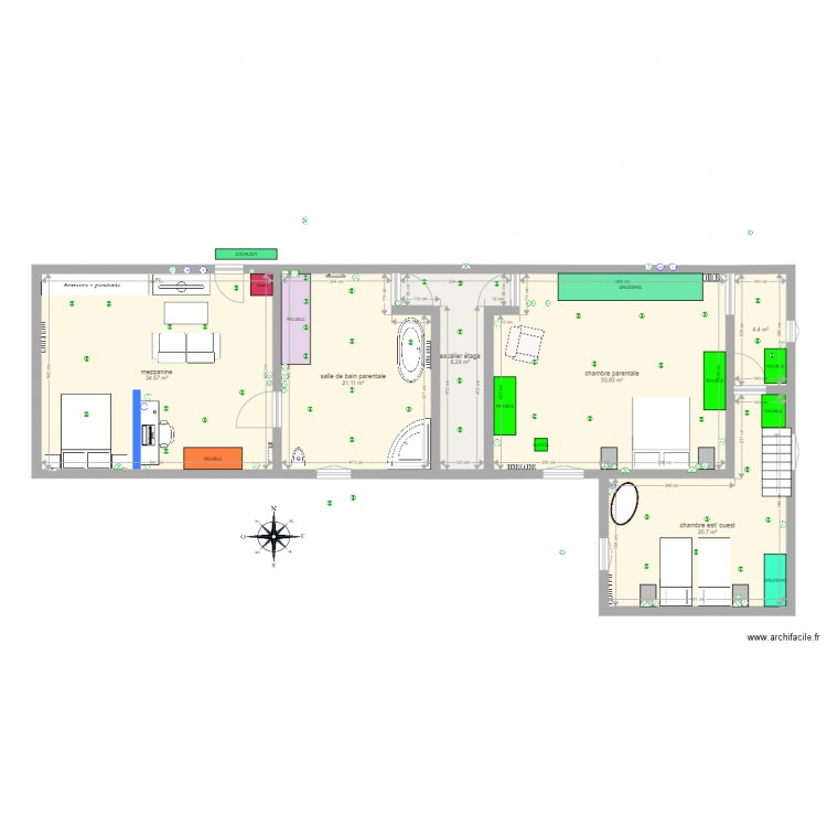 PLAN ETAGE MODIF  SEPT 2015 . Plan de 0 pièce et 0 m2