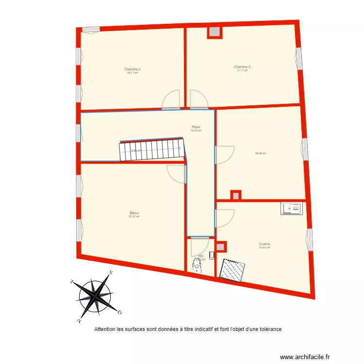 BI 4751 2emer &eacute;tage non c&ocirc;t&eacute;. Plan de 